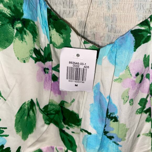 NWT Old Navy Pastel Floral Short Sleeve Smocked Mini Swing Dress Size Medium - Picture 6 of 9